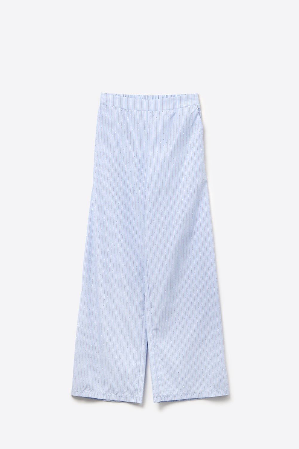 Blauw Gestreepte Broek Met Wijde Pijpen