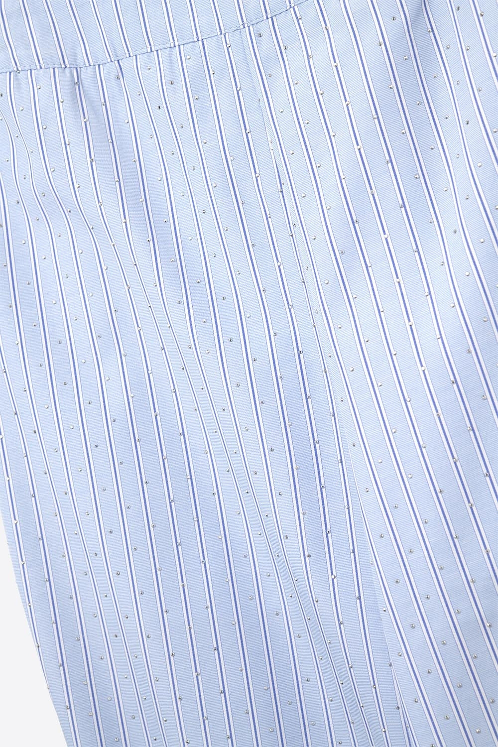 Blauw Gestreepte Broek Met Wijde Pijpen