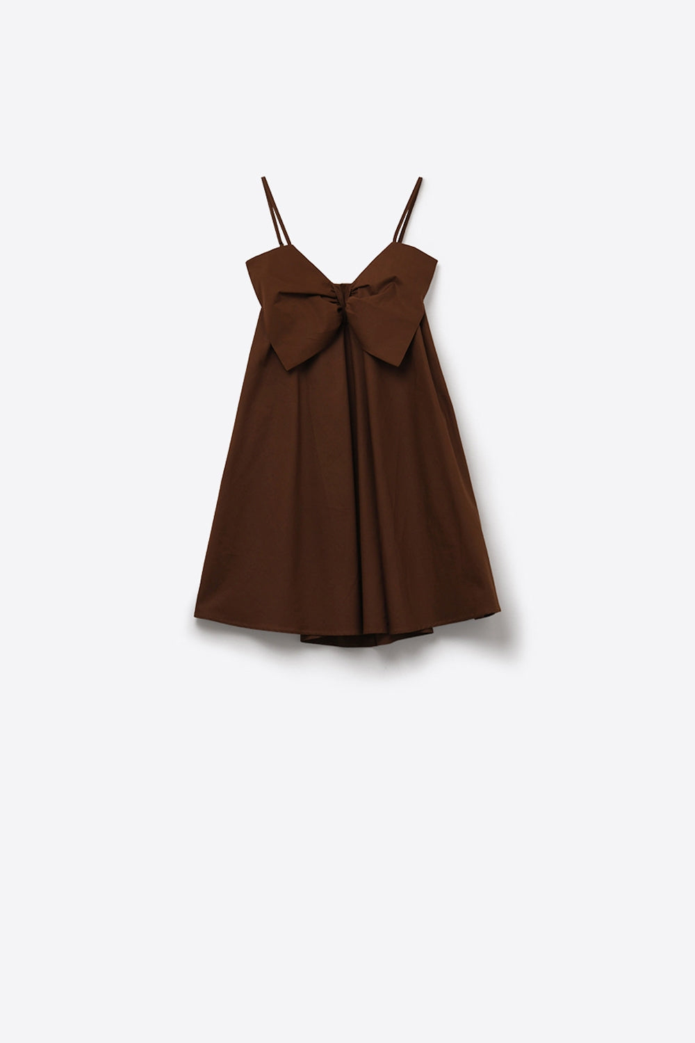 bruin popeline mini-jurkje