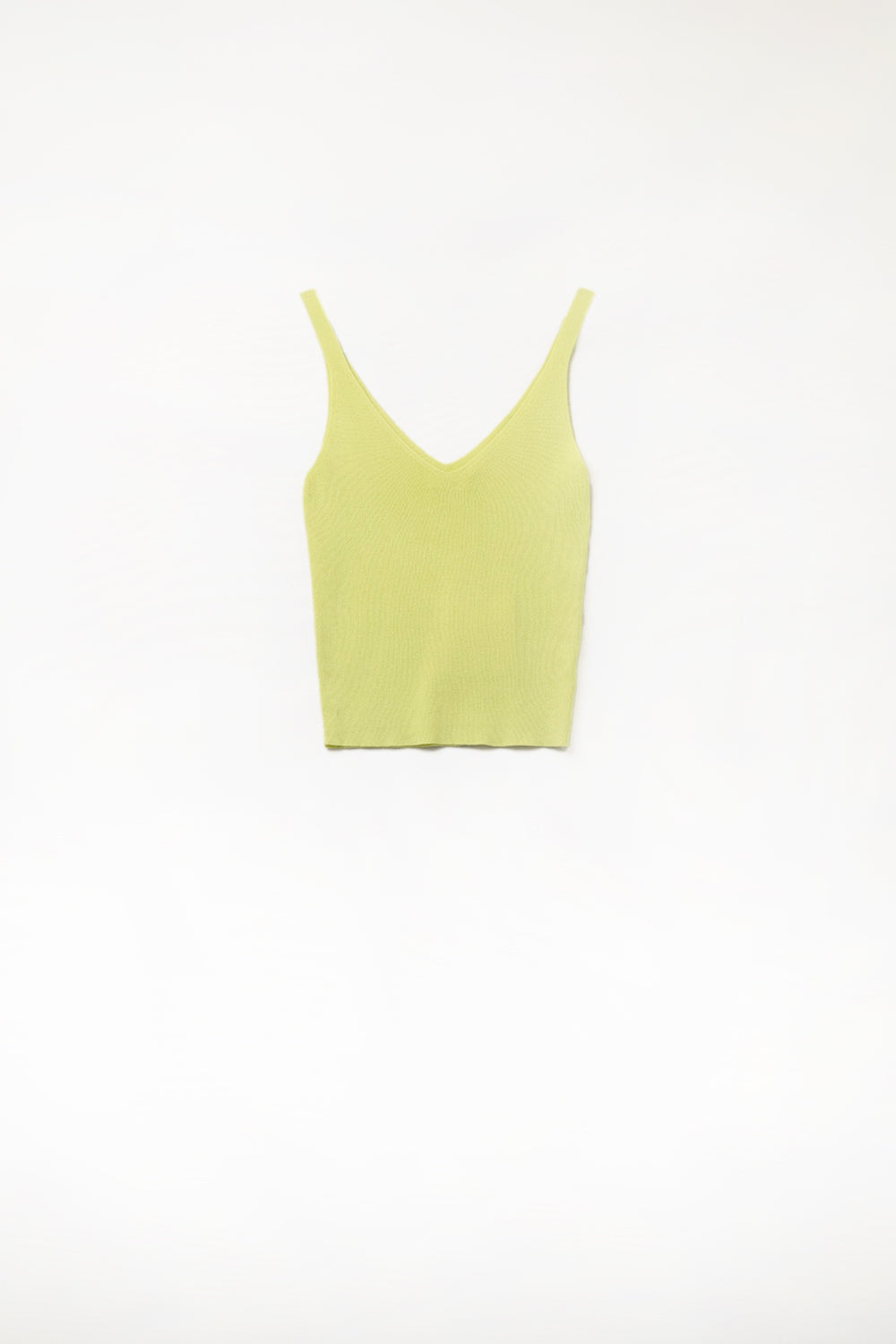 Comfy geribde tanktop in Geel