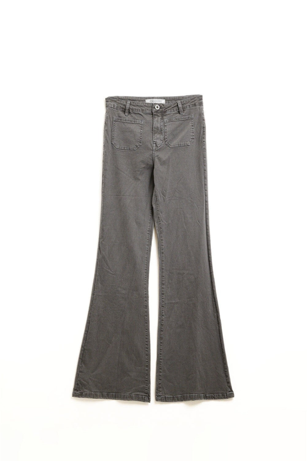 Donkergrijze skinny flared