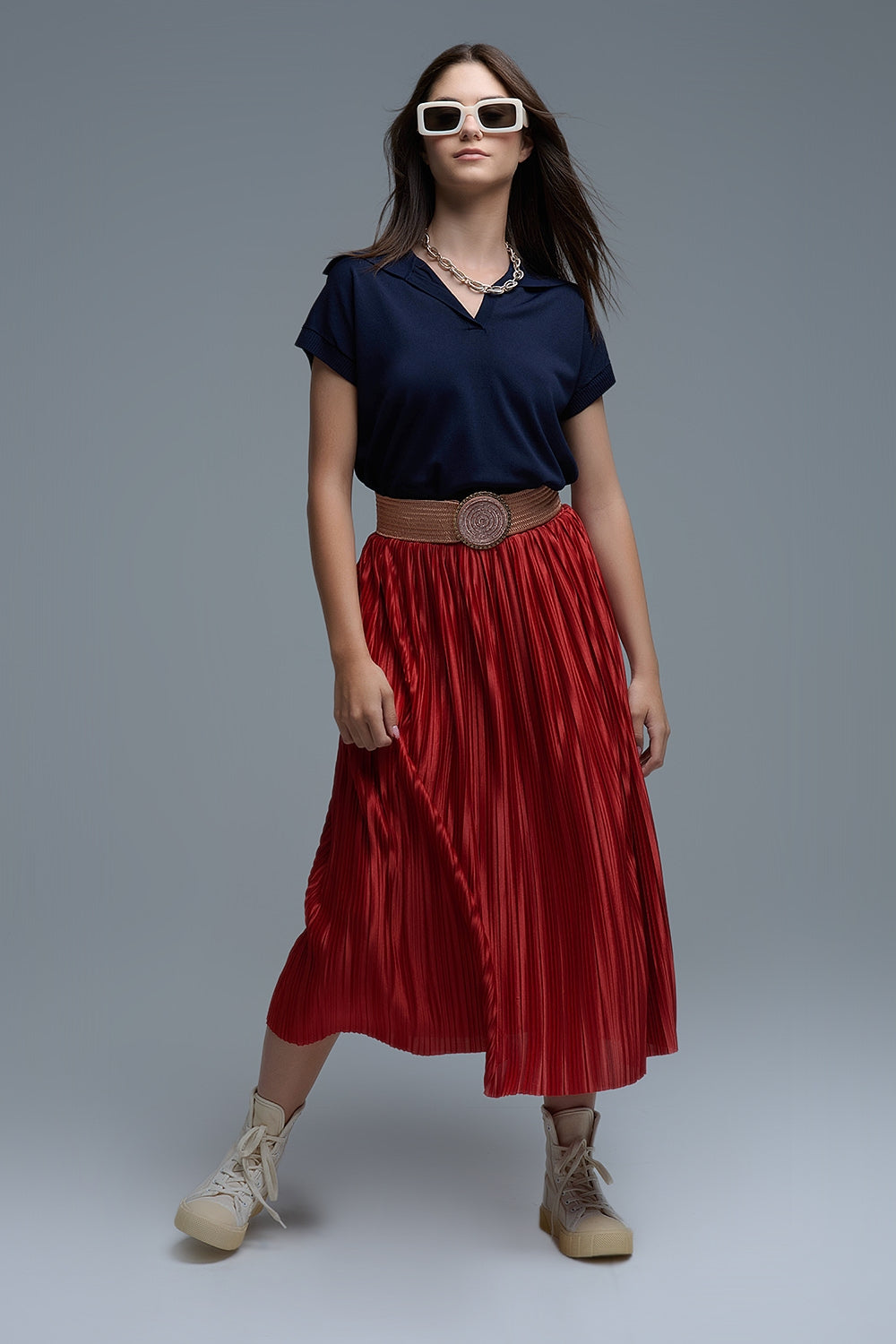 Marineblauwe polo