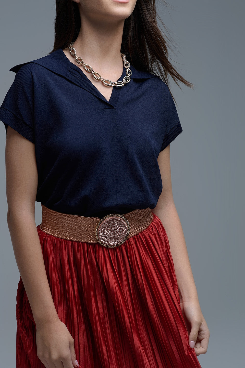 Marineblauwe polo