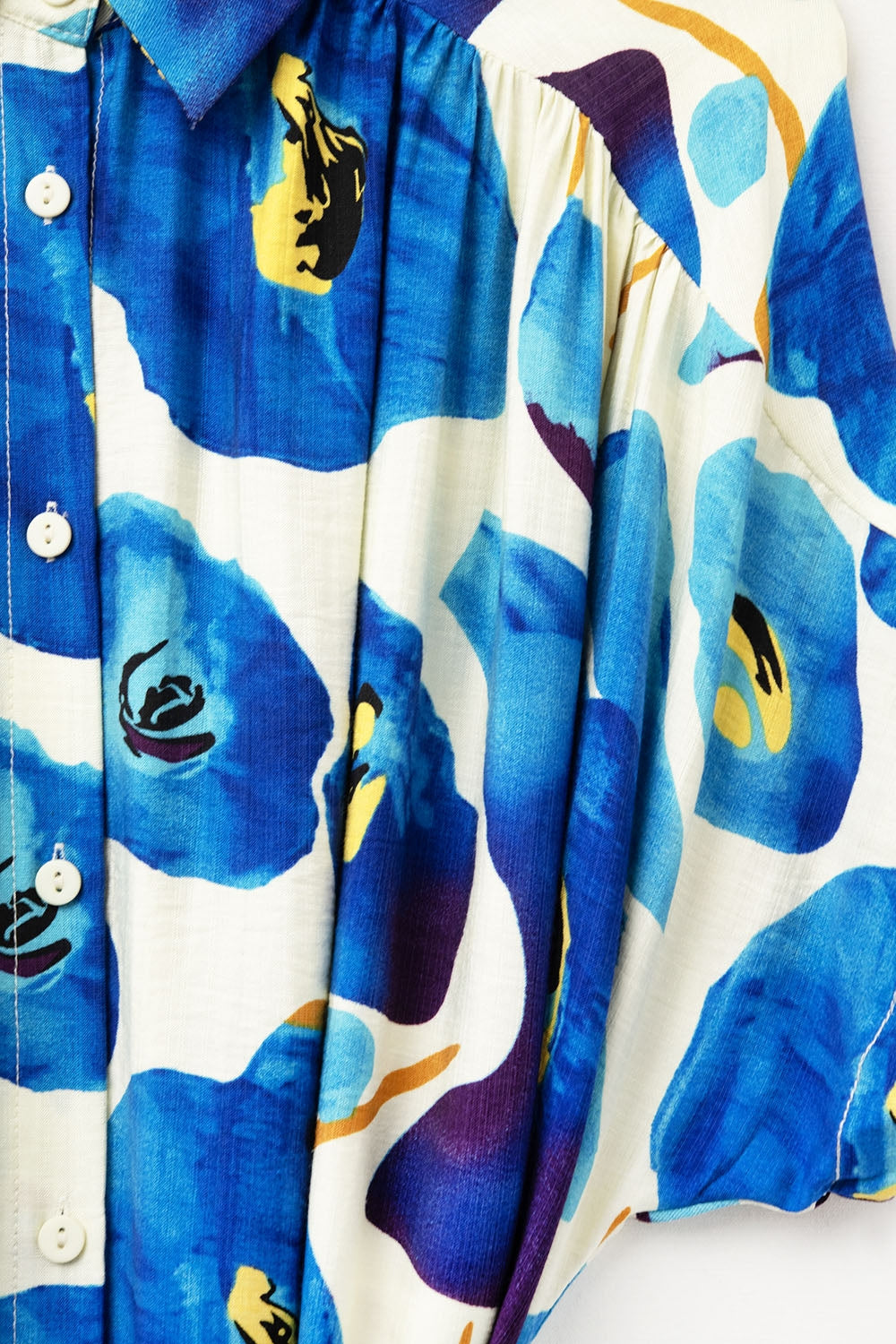 Floral Bliss Maxi-jurk – Blauw met Gele Bloemen