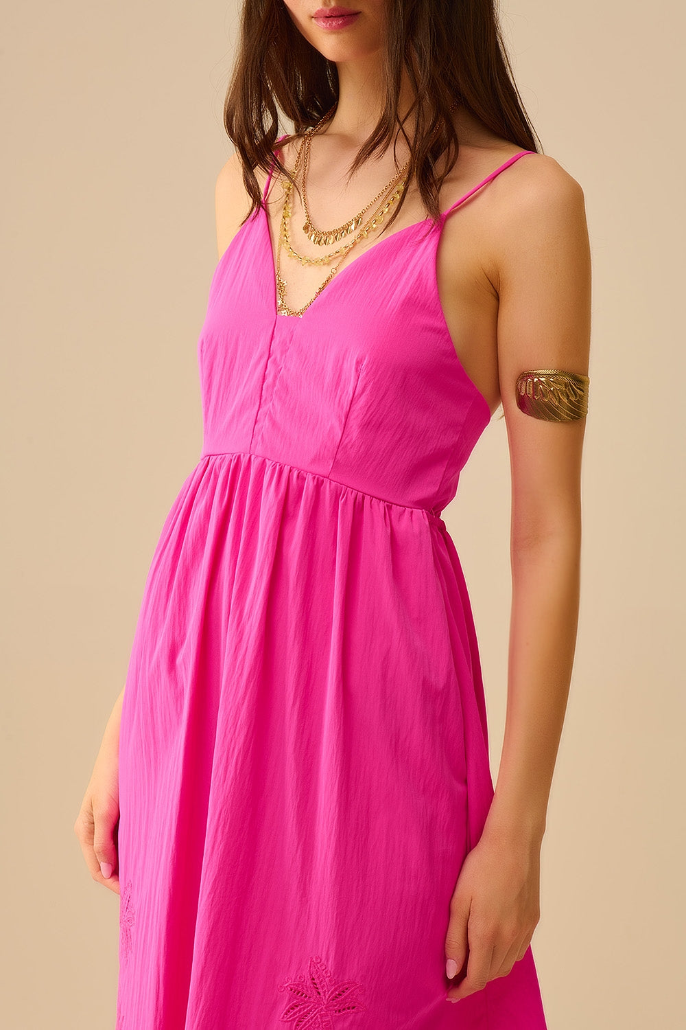 Fuchsia maxi jurk