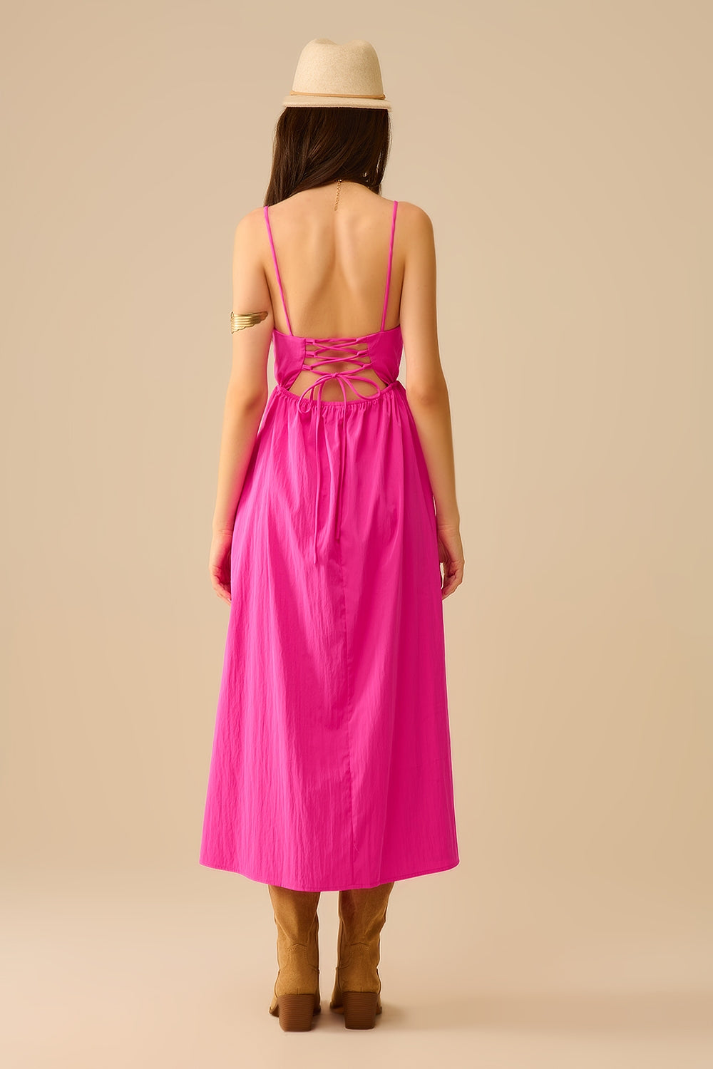 Fuchsia maxi jurk