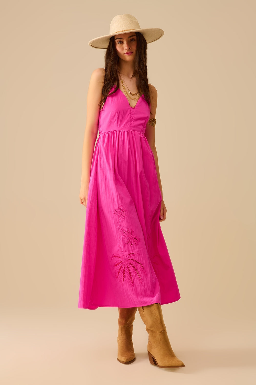 Fuchsia maxi jurk