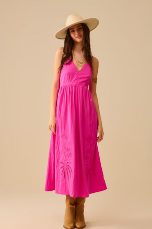 Fuchsia maxi jurk