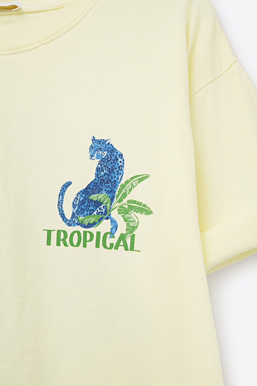 Geel tropisch T-shirt