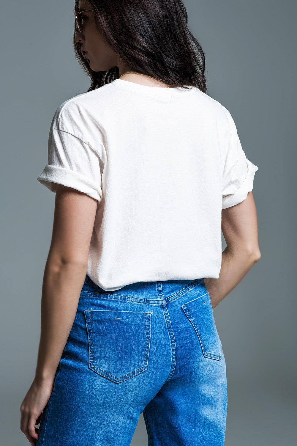 T-shirt Met Korte Mouwen En Grafisch Vredestekenontwerp Op